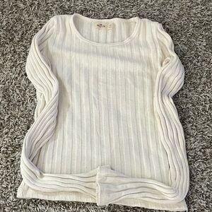 Hollister Cream Sweater with Knit Texture